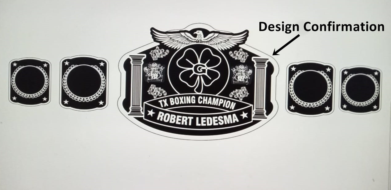 Custom Name and Flower Logo Wrestling Championship Belt poshleathers-14b7