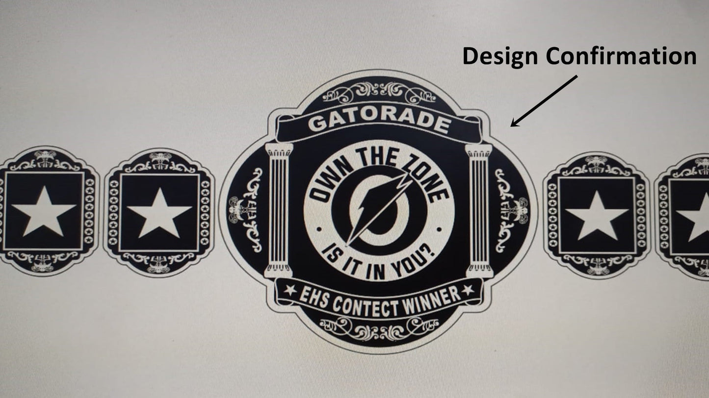 Custom Name and Orange Energy Spark Logo Wrestling Championship Belt poshleathers-14b7