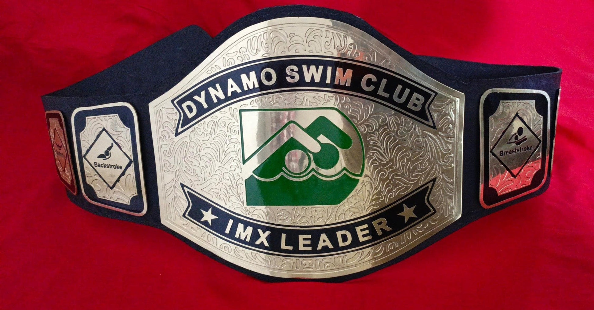 Custom Name and Dynamo Swim Club Logo Wrestling Championship Belt poshleathers-14b7