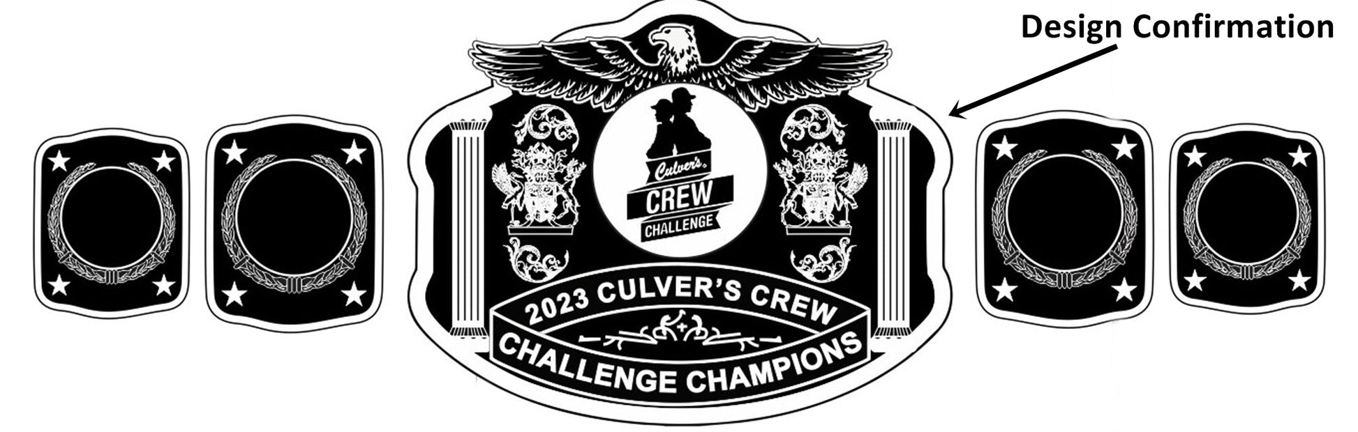 Custom Name and Crew Culvers Challenge Logo Wrestling Championship Belt poshleathers-14b7