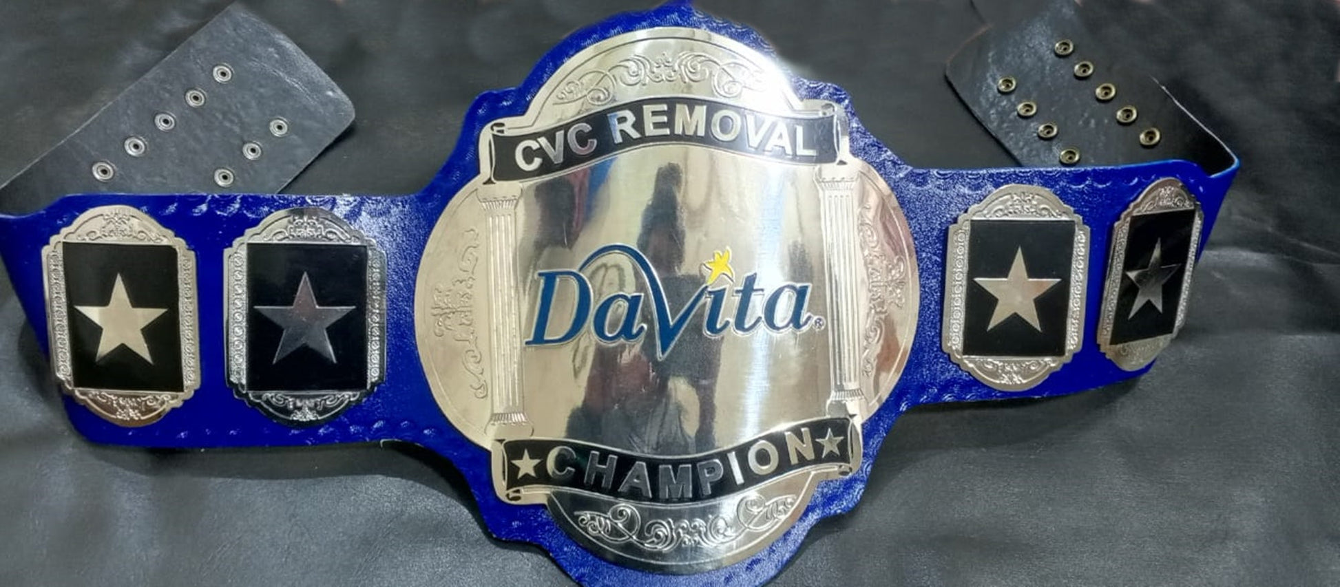 Custom Name and Davita Logo Wrestling Championship Belt poshleathers-14b7
