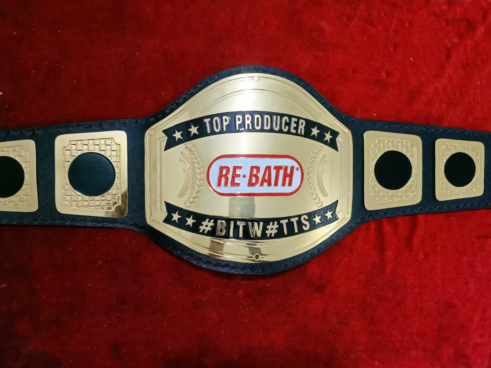 Custom Name and RE BATH Logo Wrestling Championship Belt Customize Wrestling Belts