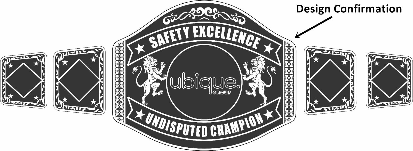 Custom Name and Ubique Group Logo Wrestling Championship Belt poshleathers-14b7