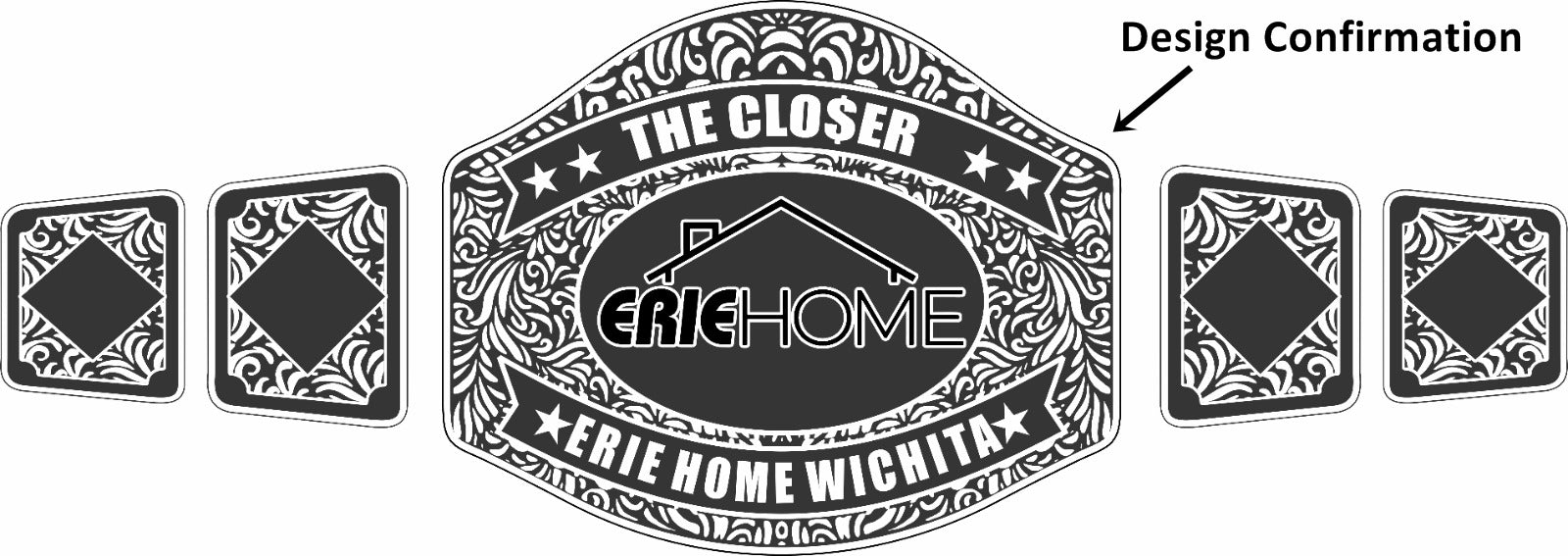 Custom Name and Erie Home Logo Wrestling Championship Belt poshleathers-14b7