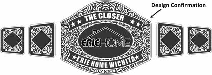 Custom Name and Erie Home Logo Wrestling Championship Belt poshleathers-14b7