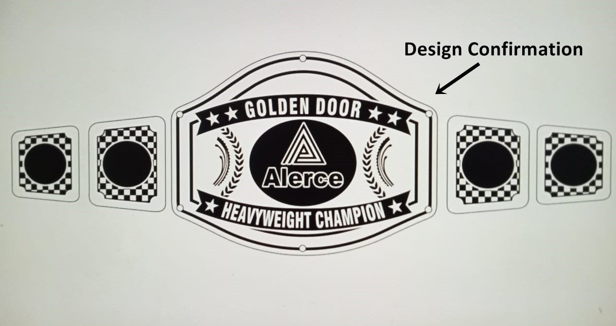 Custom Name and Green Triangle Logo Wrestling Championship Belt poshleathers-14b7