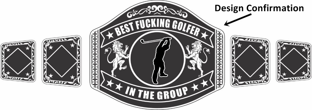 Custom Name and Golf Player Logo Wrestling Championship Belt poshleathers-14b7