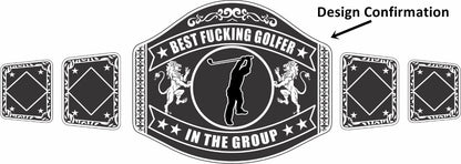 Custom Name and Golf Player Logo Wrestling Championship Belt poshleathers-14b7
