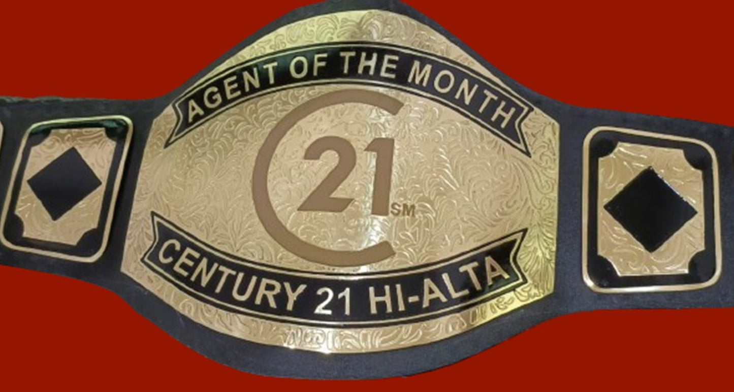 Custom Name and C21 Logo Wrestling Championship Belt poshleathers-14b7