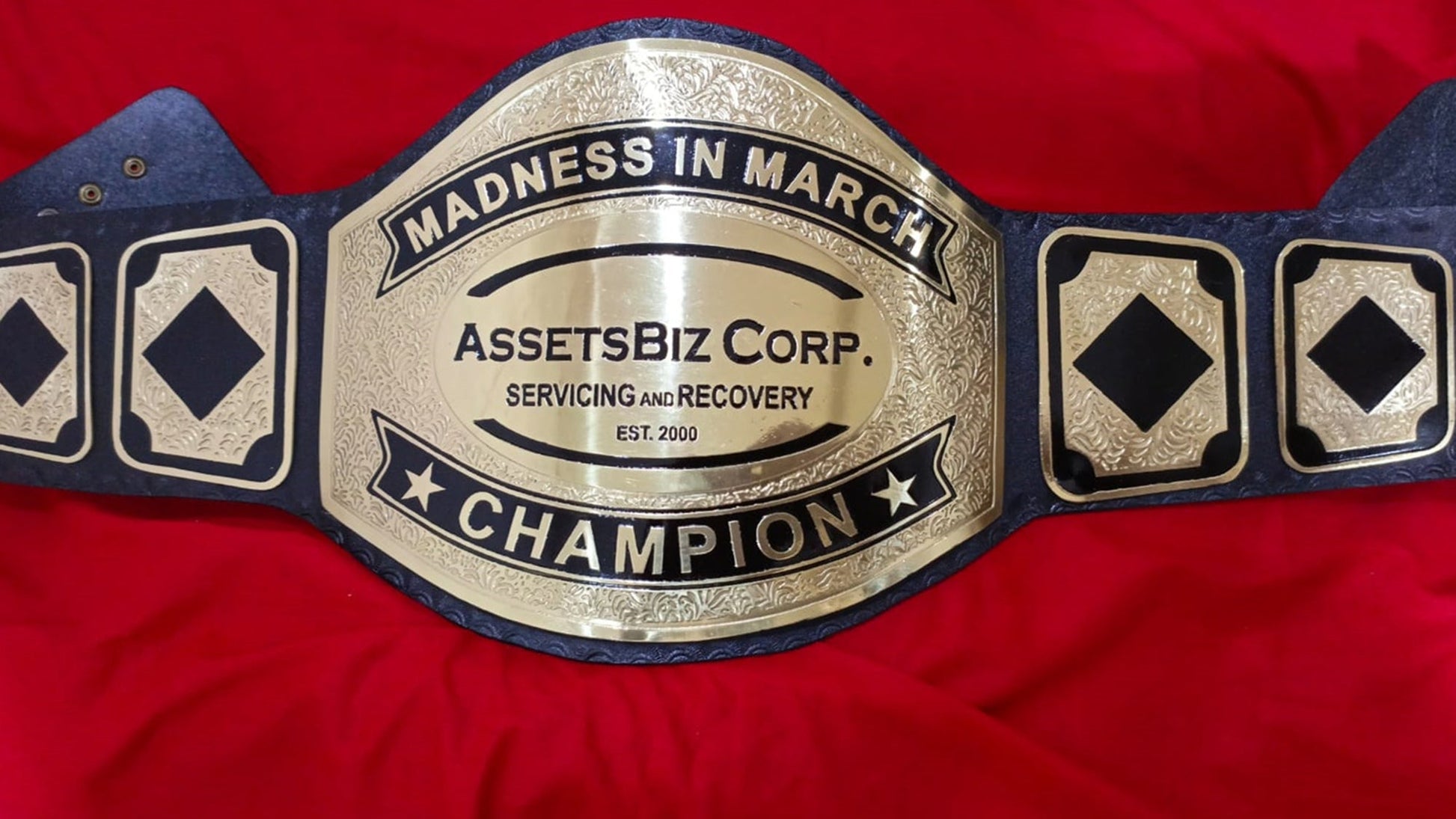 Custom Name and AssetBiz Corp Logo For Your Firm Wrestling Championship Belt Customize Wrestling Belts