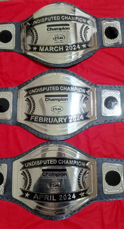 Custom Name and ESM Logo Wrestling Championship Belt poshleathers-14b7