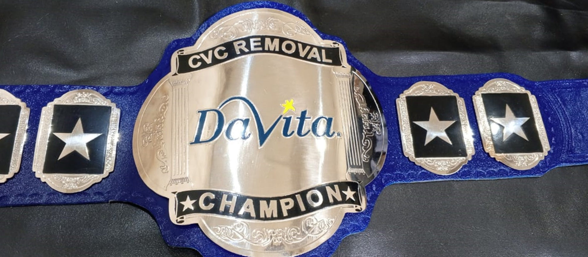 Custom Name and Davita Logo Wrestling Championship Belt poshleathers-14b7