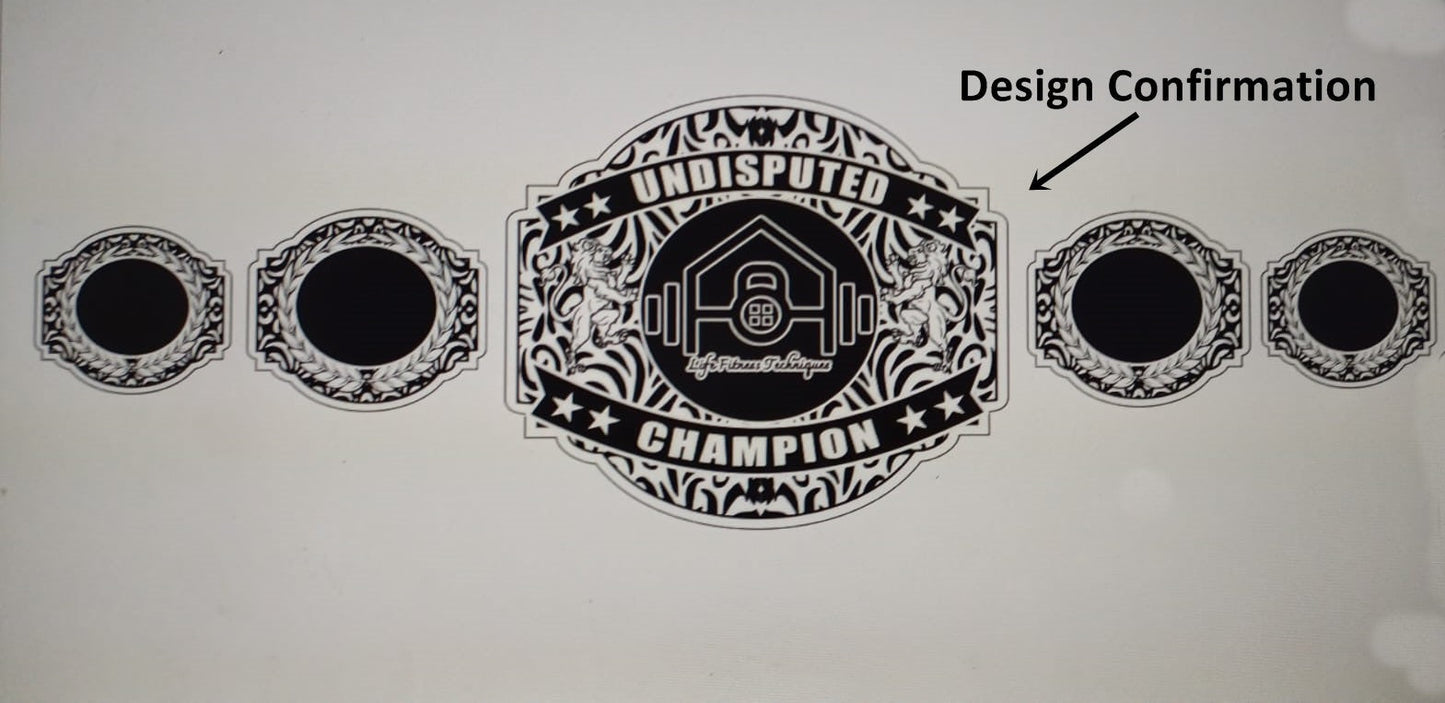 Custom Name and Life Fitness Technique Logo Wrestling Championship Belt poshleathers-14b7