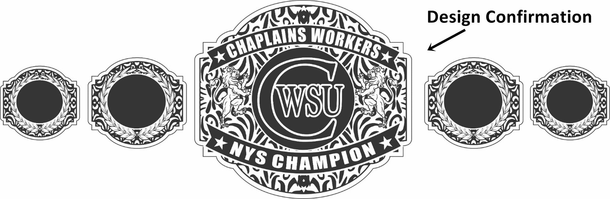 Custom Name and CWSU Logo Wrestling Championship Belt poshleathers-14b7