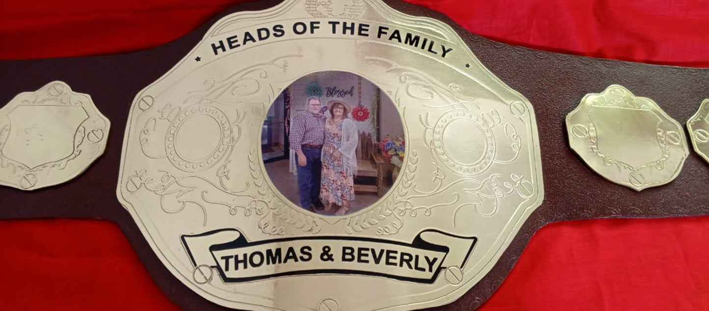 Custom Head Of The Family Wrestling Championship Belt poshleathers-14b7