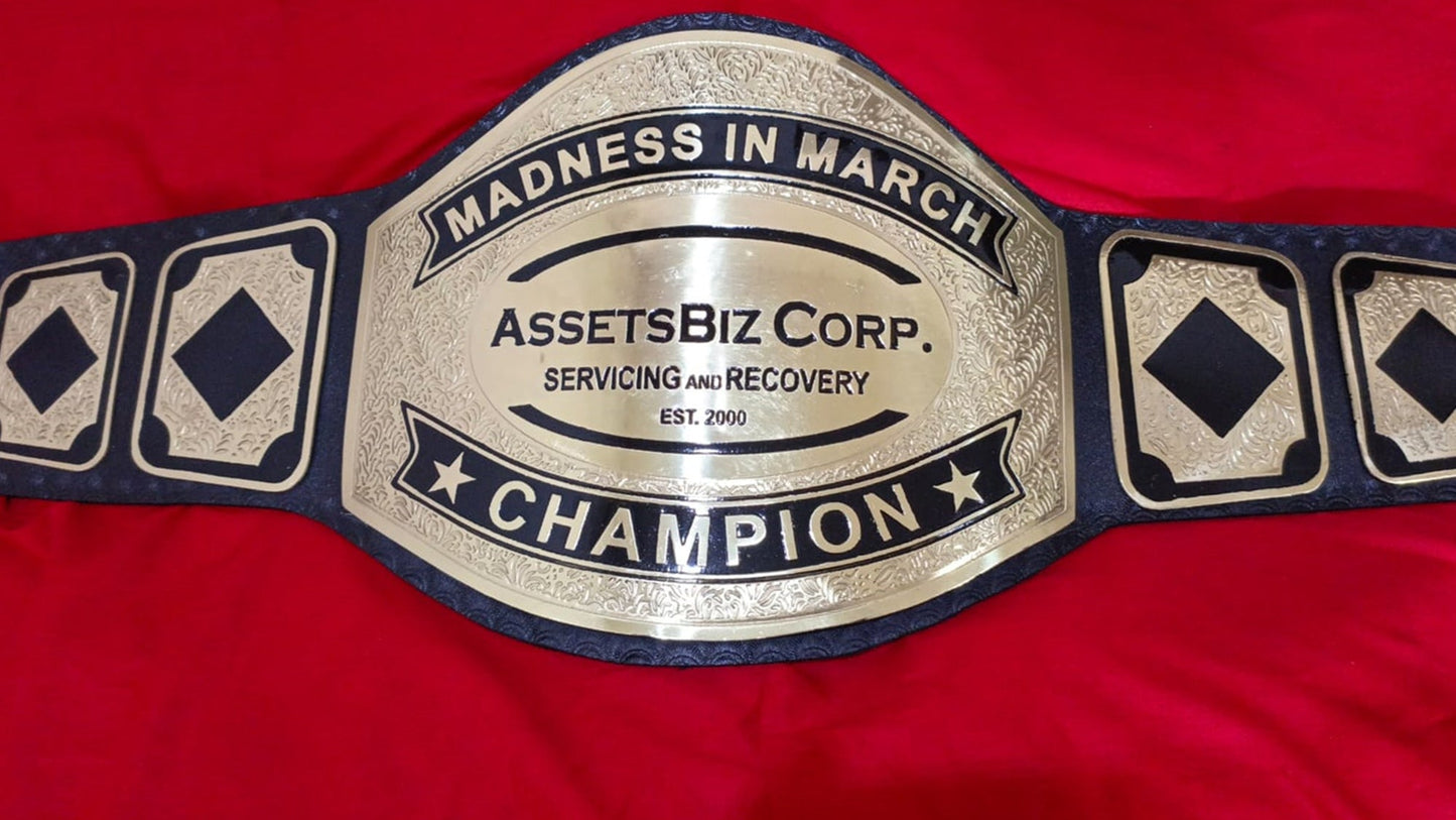Custom Name and AssetBiz Corp Logo For Your Firm Wrestling Championship Belt Customize Wrestling Belts