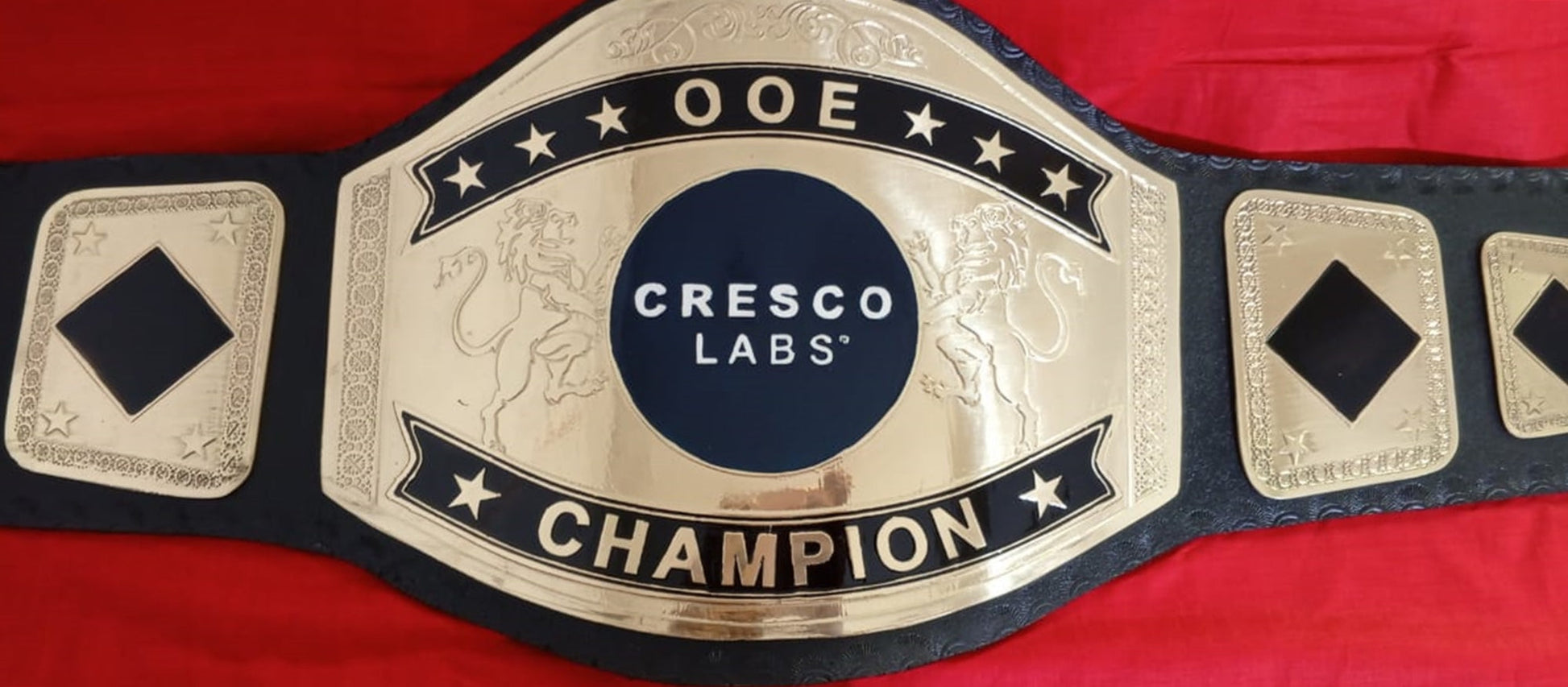 Custom Name and Cresco Labs Logo Wrestling Championship Belt poshleathers-14b7