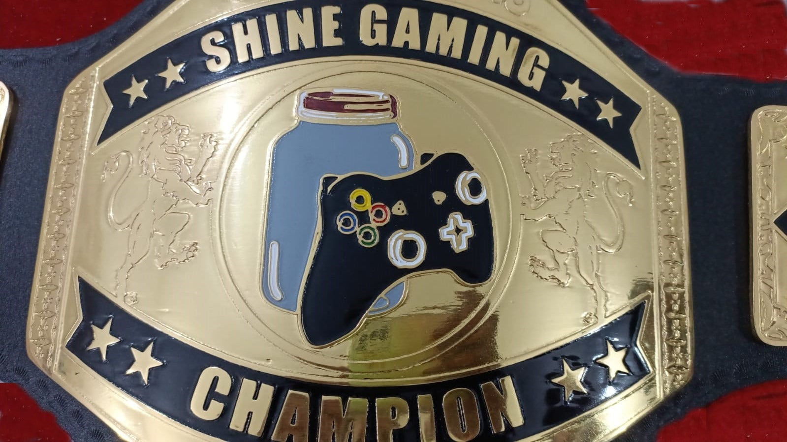 Custom Name and Joystick and Glass Jar Logo Wrestling Championship Belt poshleathers-14b7