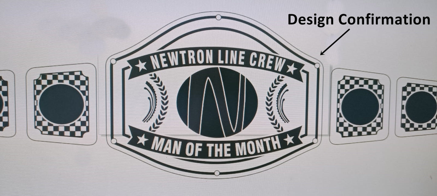 Custom Name and Newtron Line Crew Logo Wrestling Championship Belt poshleathers-14b7
