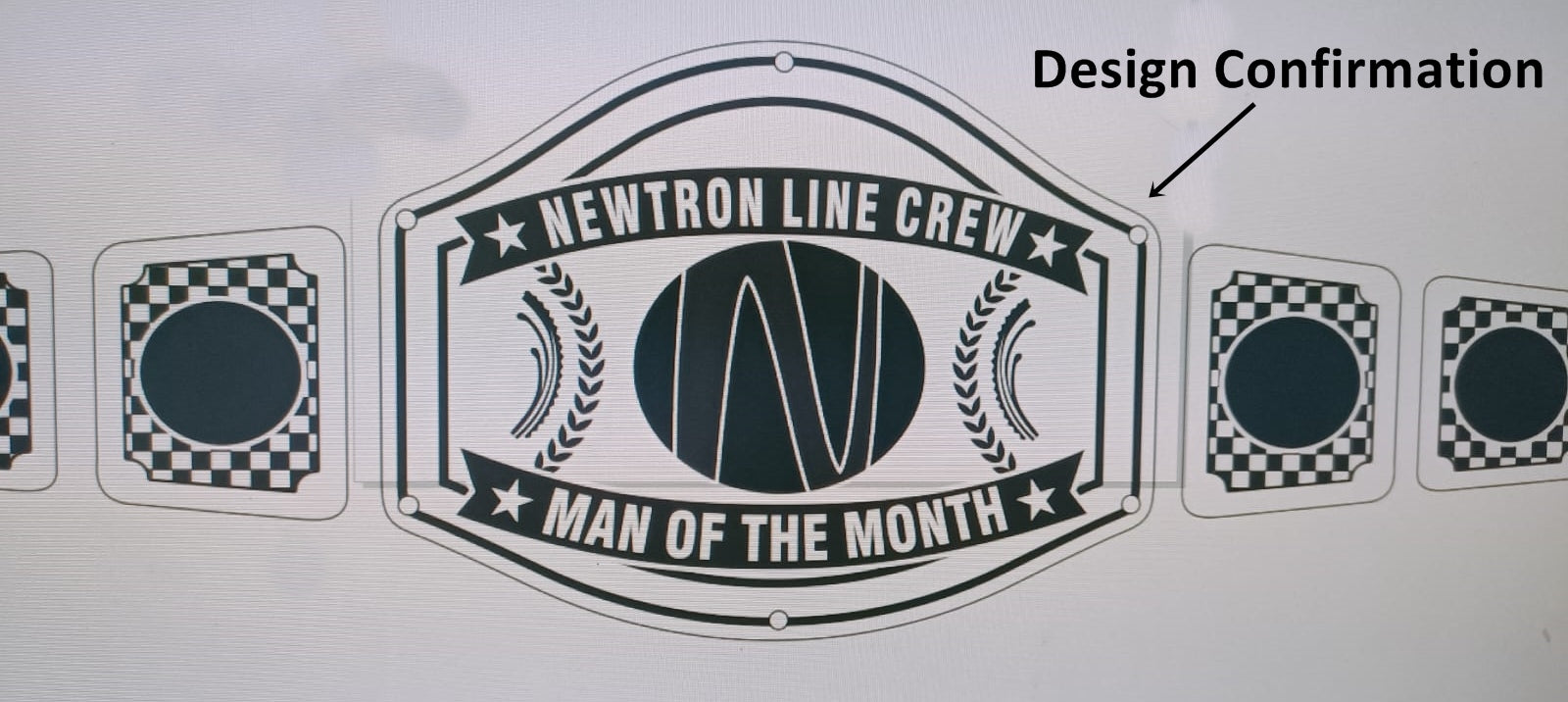 Custom Name and Newtron Line Crew Logo Wrestling Championship Belt poshleathers-14b7