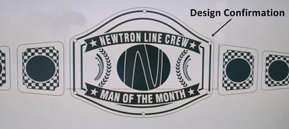 Custom Name and Newtron Line Crew Logo Wrestling Championship Belt poshleathers-14b7