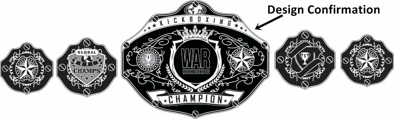 Custom Name and War Kick Boxing Logo Wrestling Championship Belt poshleathers-14b7