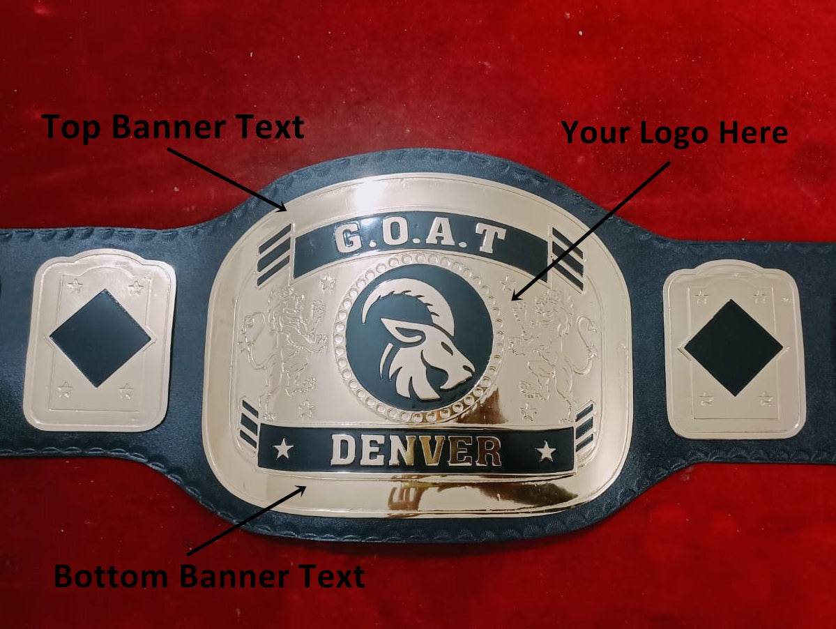 Custom Name and Logo Wrestling Championship Belt poshleathers-14b7