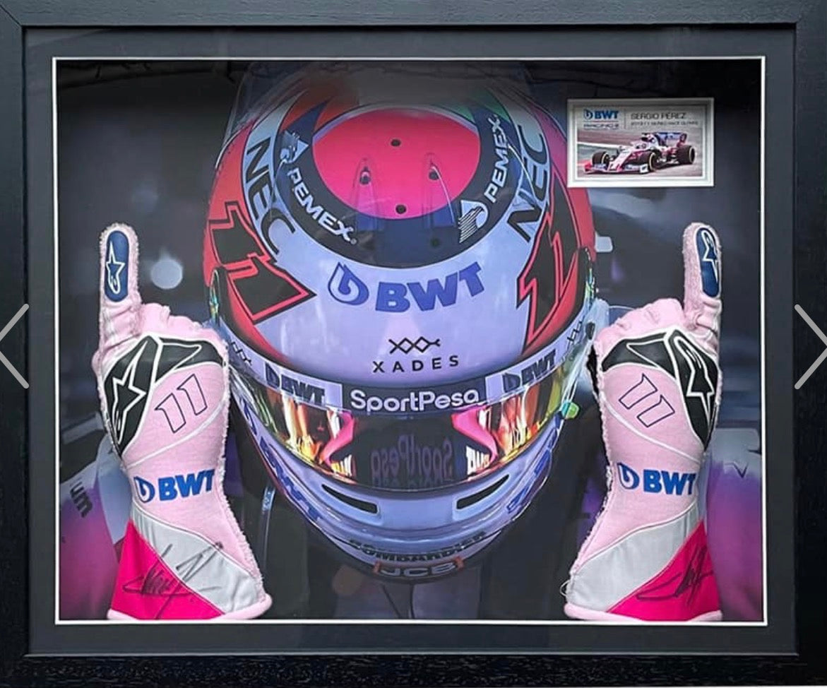 2020 Sergio Pérez BWT F1 Team Race Gloves Ex Race Gear