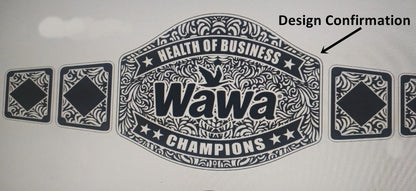 Custom WAWA Flying Bird Logo Wrestling Championship Belt poshleathers-14b7