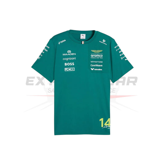 2026 Aston Martin Aramco F1 Fernando Alonso Team Driver Replica T-Shirt Ex Race Gear