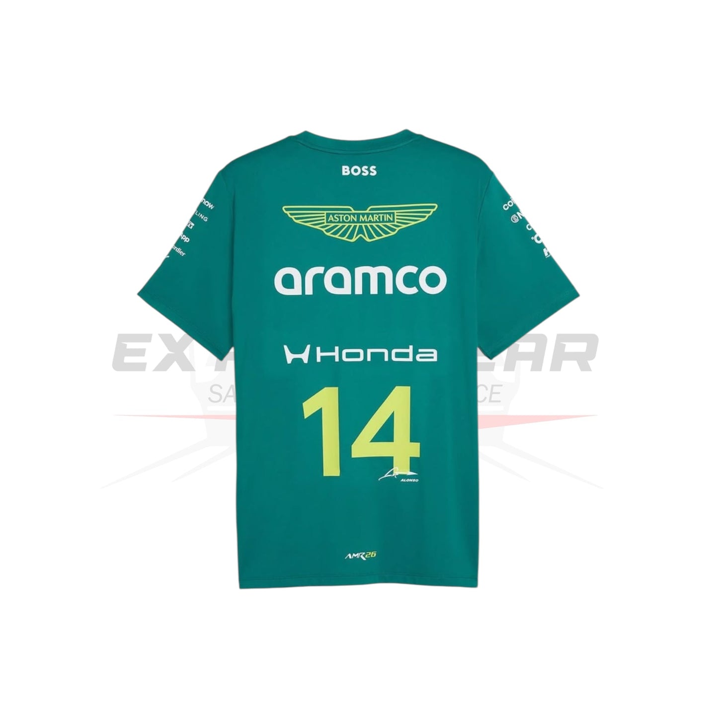 2026 Aston Martin Aramco F1 Fernando Alonso Team Driver Replica T-Shirt Ex Race Gear