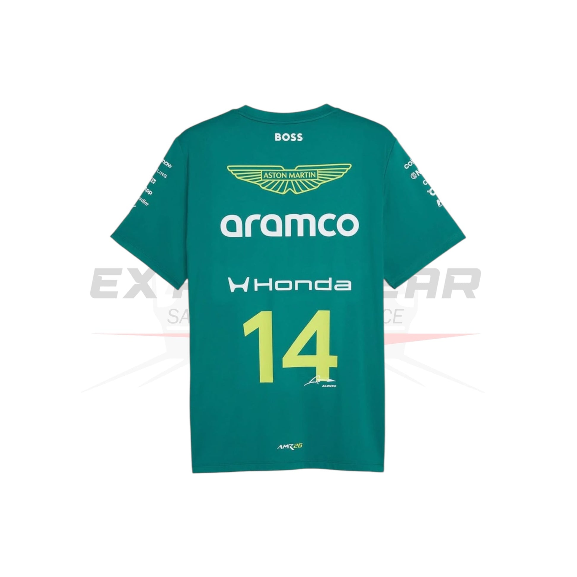 2026 Aston Martin Aramco F1 Fernando Alonso Team Driver Replica T-Shirt Ex Race Gear