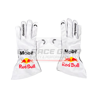 2025 Max Verstappen Japanese GP White Gloves | Red Bull Racing Official Gear Ex Race Gear