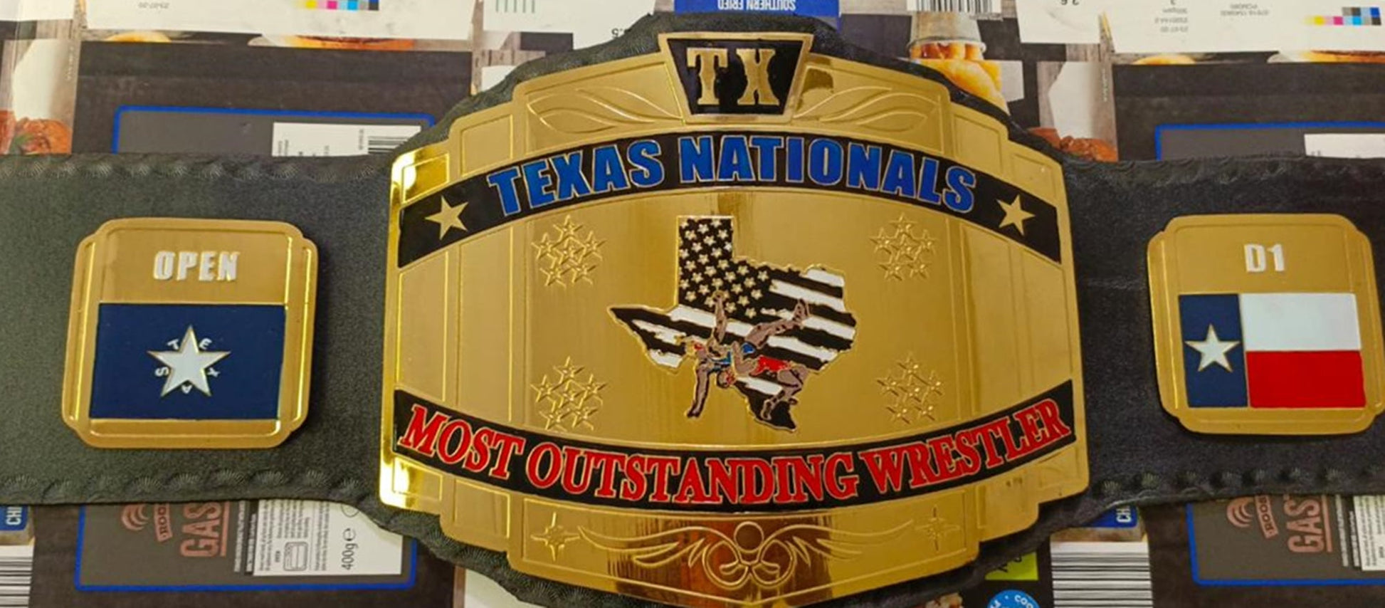 Custom Texas ChampionShip Wrestling Belt poshleathers-14b7