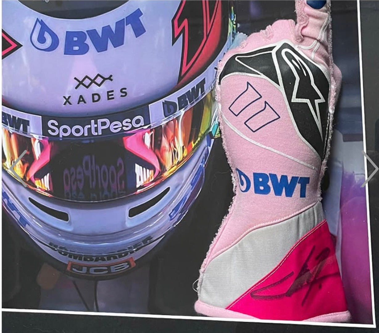 2020 Sergio Pérez BWT F1 Team Race Gloves Ex Race Gear