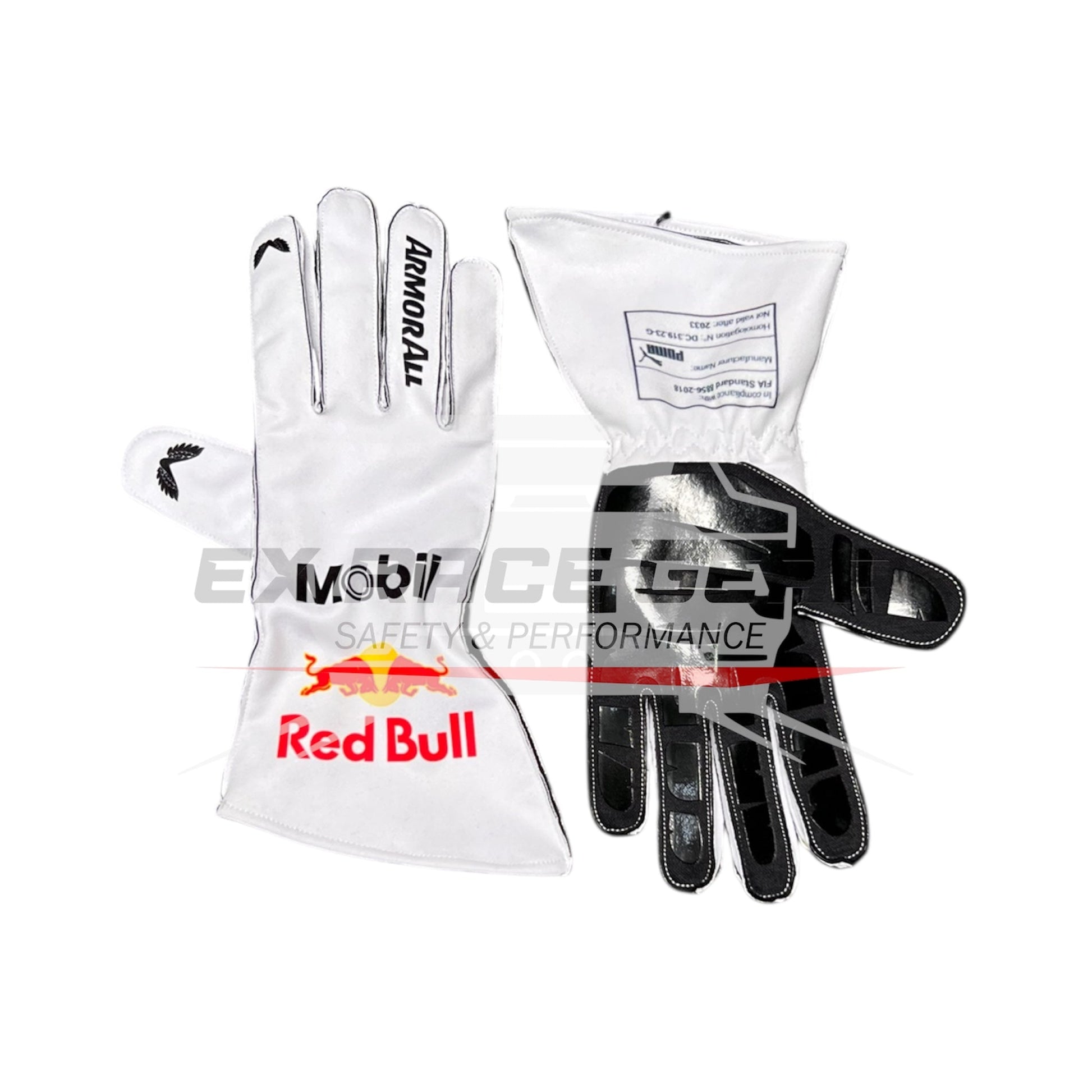 red bull handschuhe f1 2025 Max Verstappen White Race Gloves Red Bull Replica Gear