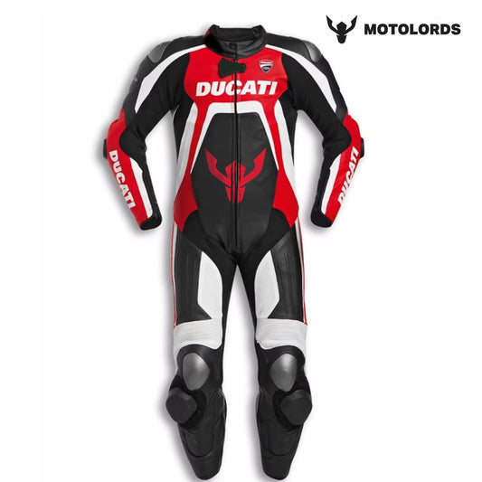 Ducati Moto Lords Motorcycle Leather Racing Suit - Premium Cowhide/Alpinestars Inspired Design MotoLords