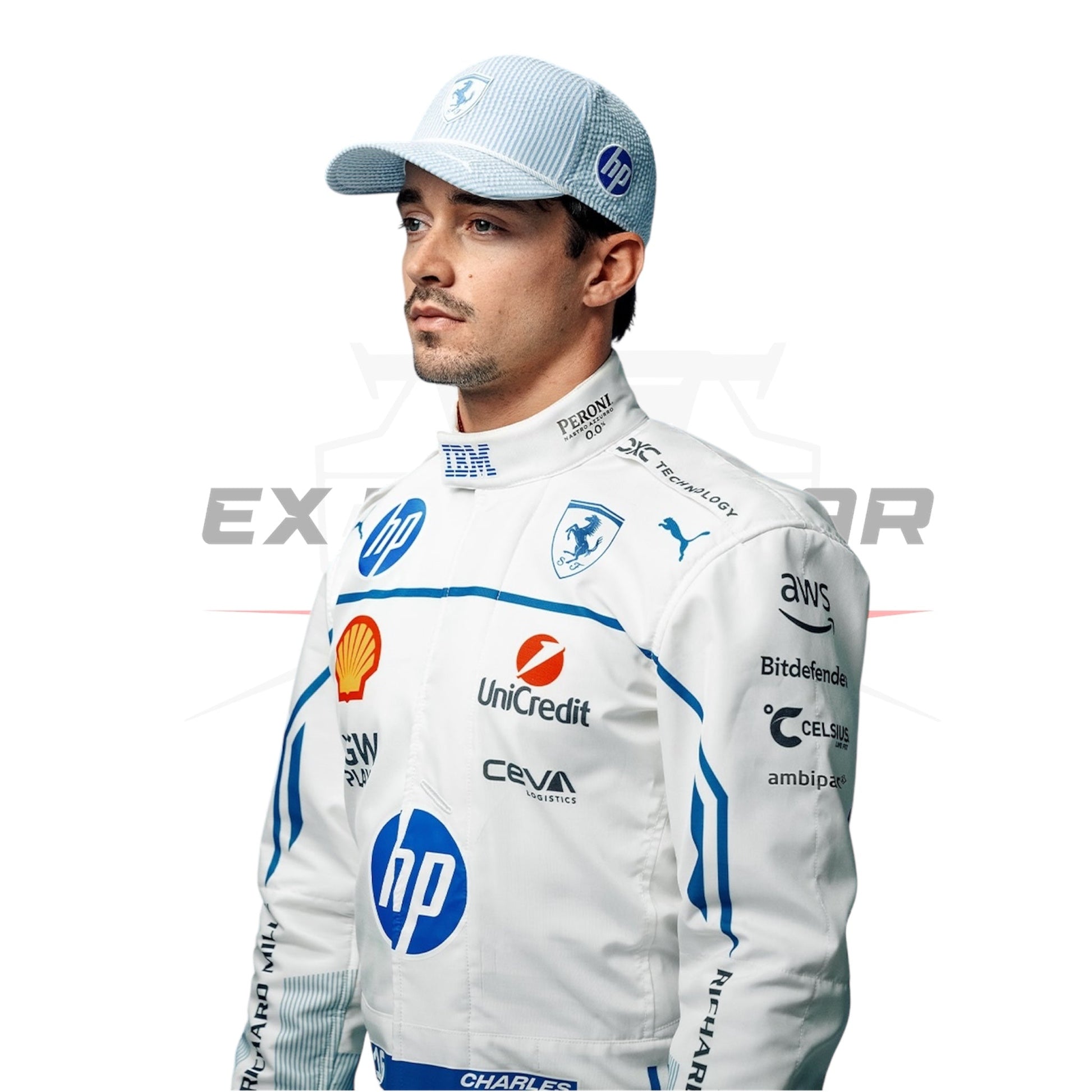 2025 Charles  Ferrari Racing Race Suit Ex Race Gear