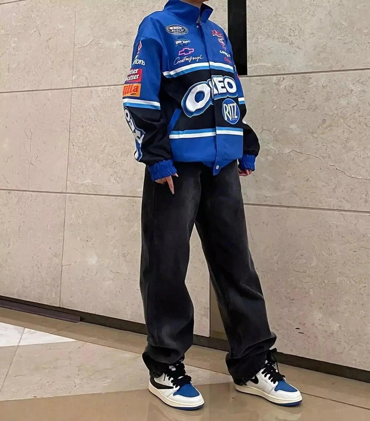 F1 Biker Racing Streetwear Embroidered Bomber Jacket - Ex Race Gear