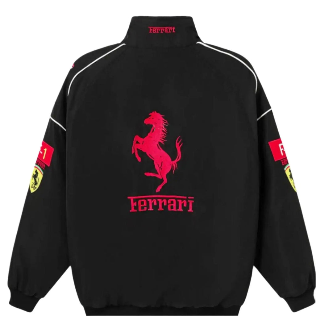 Ferrari F1 Vintage Black Jacket | Classic Motorsport Apparel