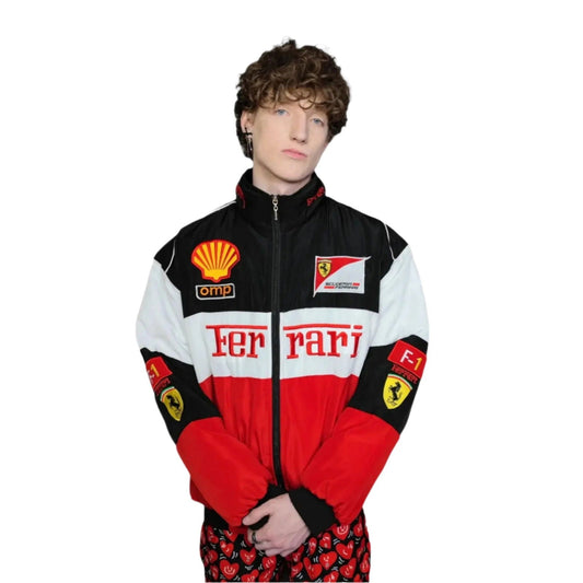 Ferrari F1 Multi Patch Embroidered Racing Jacket - Ex Race Gear