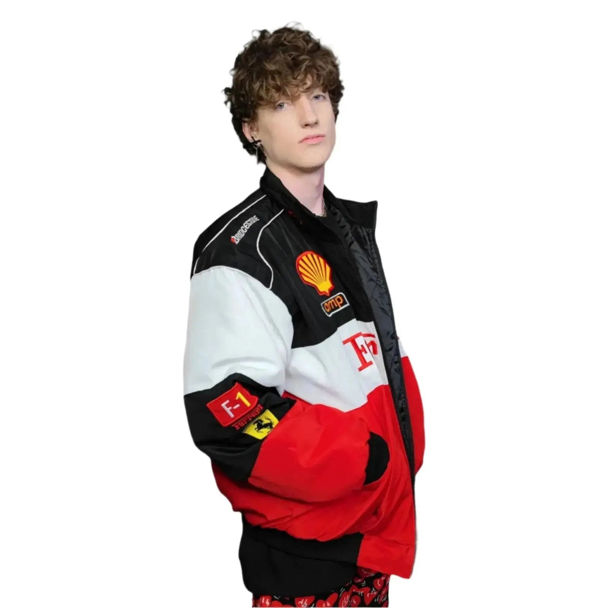 Ferrari F1 Multi Patch Embroidered Racing Jacket - Ex Race Gear