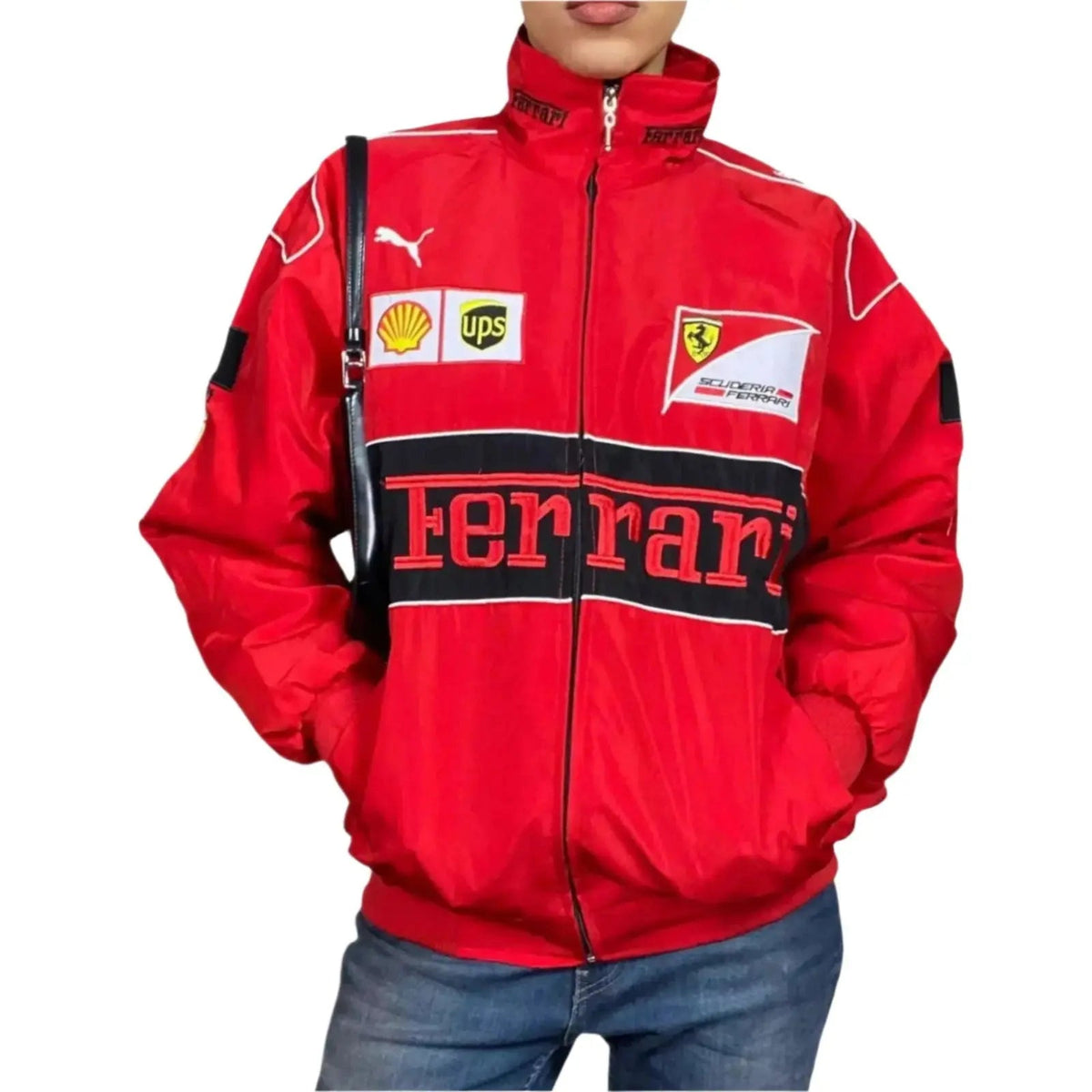 Ferrari Vintage Embroidered Bomber Jacket - Ex Race Gear