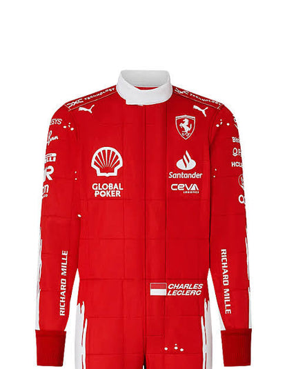 2023 New Las Vegas Charles Leclerc Formula 1 Replica Race Suit | Scuderia Ferrari Ex Race Gear