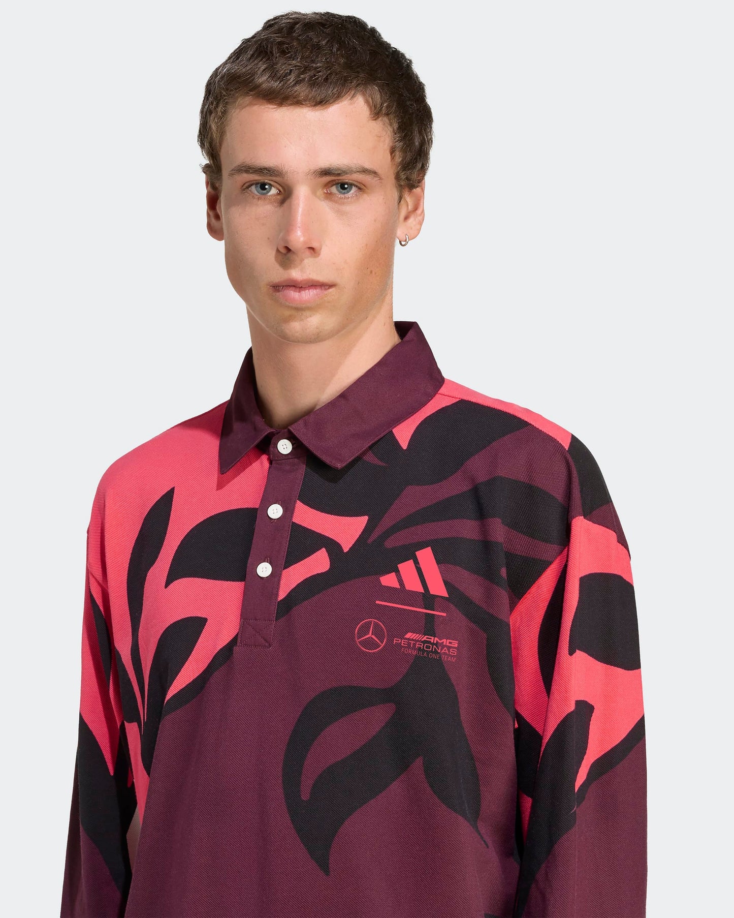 Mens Miami Long Sleeve Polo Floral Mercedes-AMG PETRONAS F1 Team