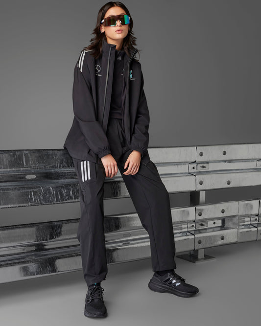 Womens 2025 Mechanics Rain Jacket Black Mercedes-AMG PETRONAS F1 Team