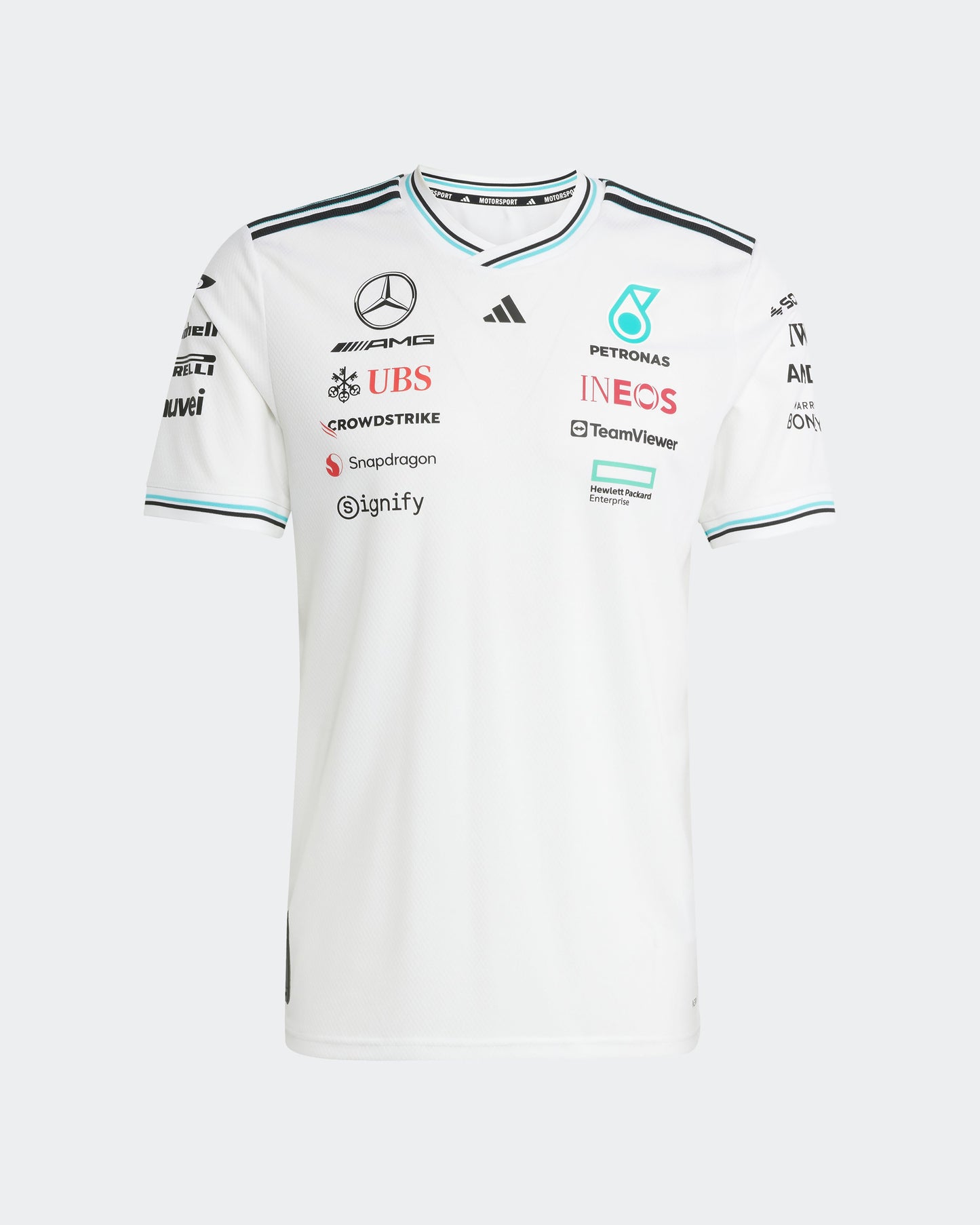 Mens 2025 Authentic Driver Tee White - Ex Race Gear