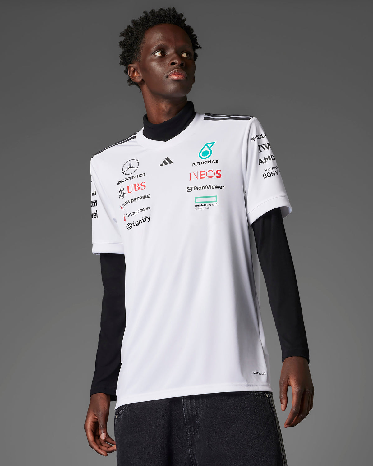 Mens 2025 Team Driver Tee White - Ex Race Gear