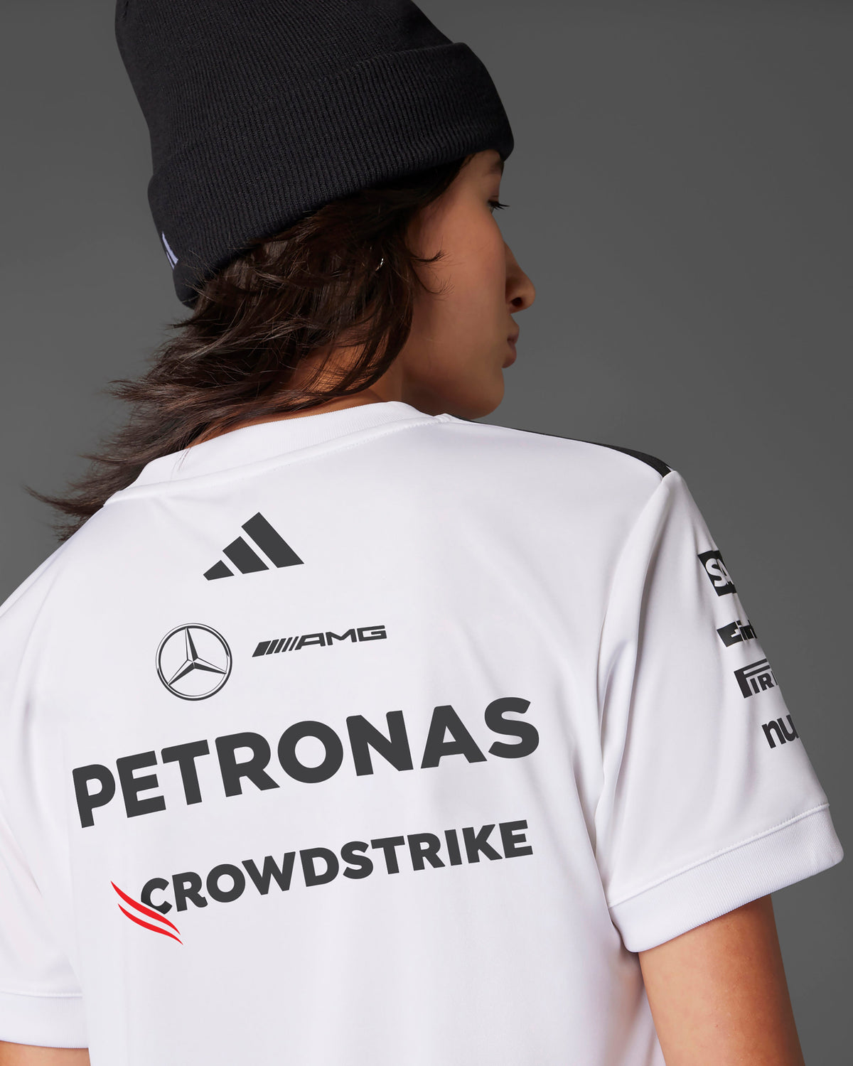 Womens 2025 Team Driver Tee White Mercedes-AMG PETRONAS F1 Team