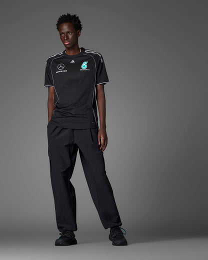 Mens 2025 Mechanics Tee Black Mercedes-AMG PETRONAS F1 Team